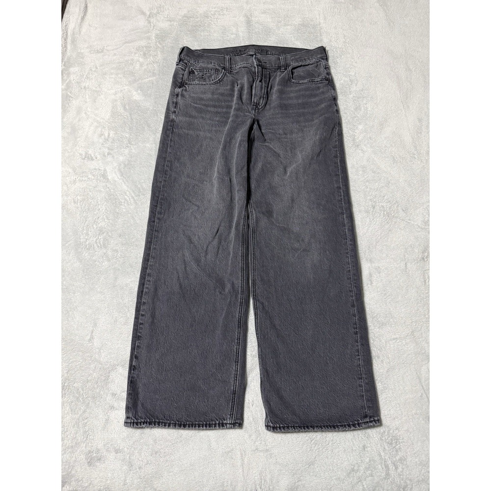 American Eagle Jeans Womens 8 Black Denim Stovepipe 32x28